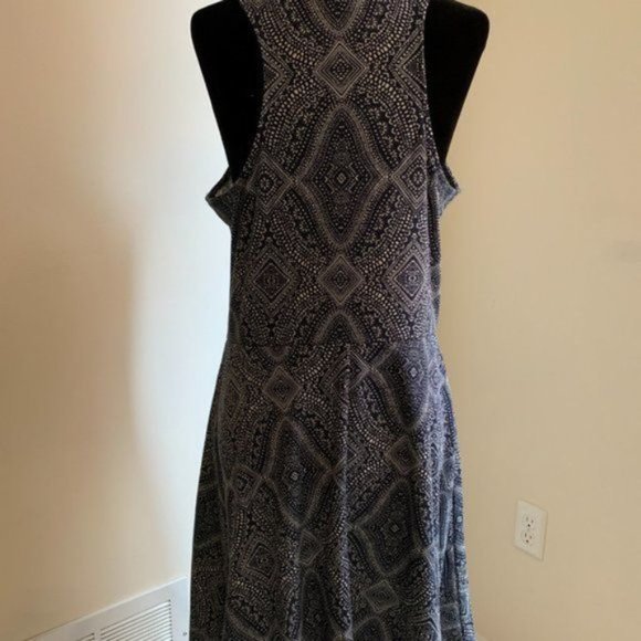 H&M Sleeveless A-Line Print Dress Blue - Picture 3 of 5